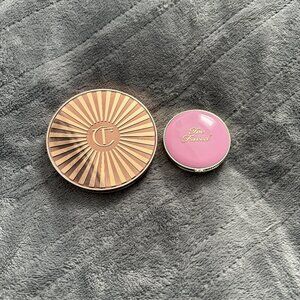 Charlotte Tilbury Cream Bronzer & Too Faced Powder Blush Duo